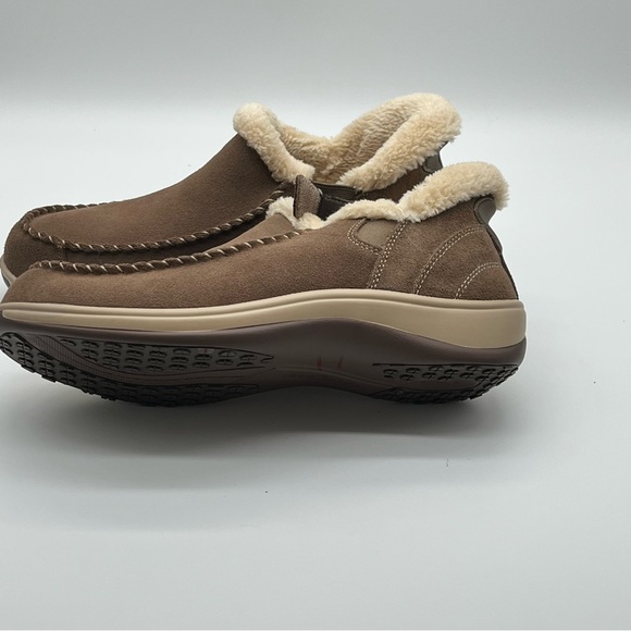Orthofeet Lorin Womens Brown Suede Slip-On Slippers Faux Fur Lining Size 8.5 - Picture 6 of 11